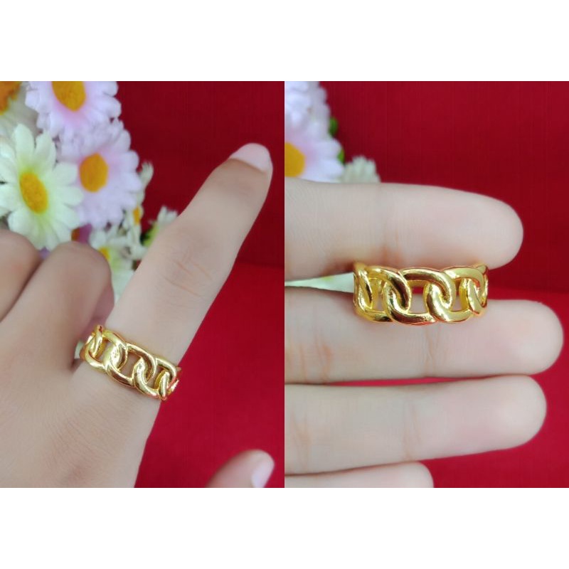 Cincin emas muda cincin dewasa aksesoris perhiasan emas muda kadar rendah kadar 35%