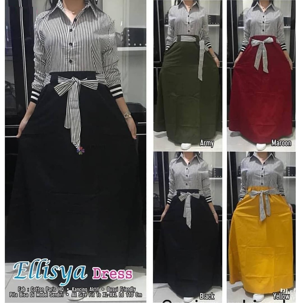 Baju muslim wanita Elyssa Matt katun Bisa menyusui