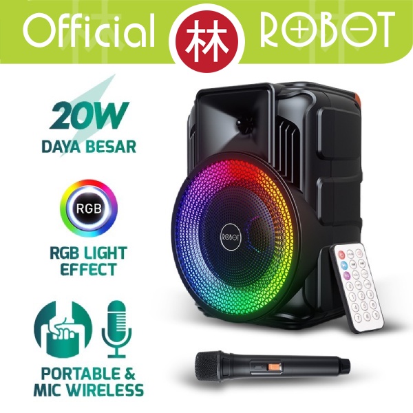 ROBOT RB500 Speaker Karaoke Bluetooth 5.0 Audio Wireless Super Bass