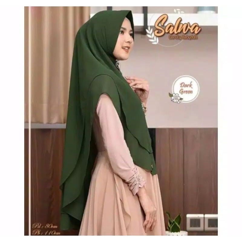 Alny Hijab - Hijab Khimar livia alifa 2 layer oval / Jilbab 2 layer