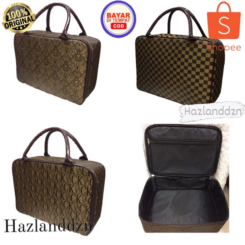 (COD)Travel Bag Kulit Premium|Tas mudik|Tas jinjing motif kotak,c*k,batik terbaru &amp; TERMURAH