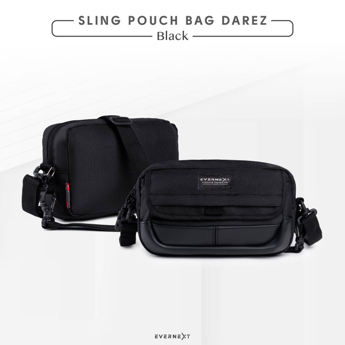 TAS PRIA TAS SELEMPANG PRIA SLING BAG DAREZ POUCH BAG PRIA WAIST BAG PRIA - BLACK laris termurah ber