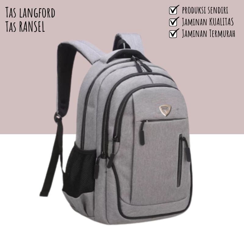 Tas Ransel Pria - Tas Sekolah Remaja Dewasa Kuliah Kerja Model Korea Kekinian Murah Terbaru Import Lokal Original Multifungsi Stylish Backpack Punggung Bahu Simple Elegan Casual Classis Premium Cowok