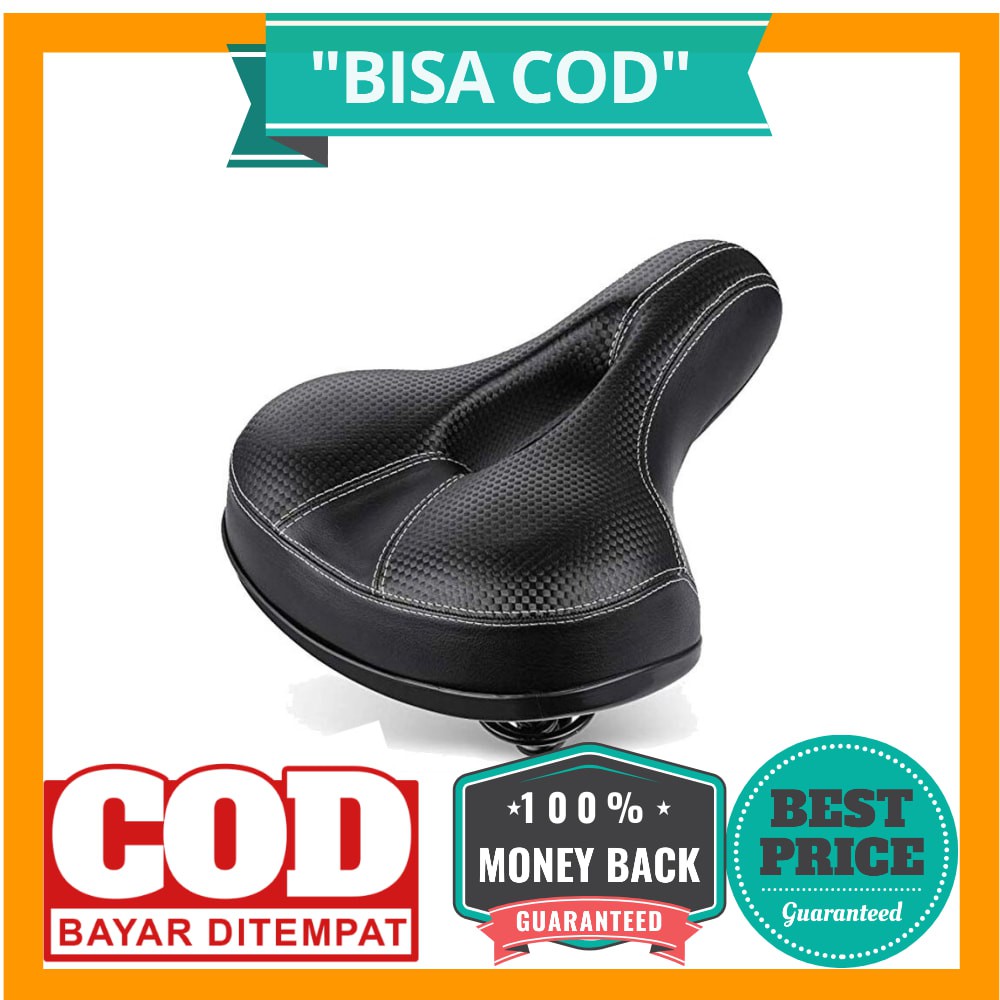 BISA COD UpperX Jok Sadel Sepeda Bike Saddle Wide Seat Soft Pad Cushion - UX01 - Black