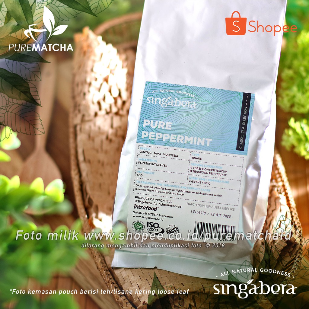 

Singabera Teh Premium Indonesia - Pure Peppermint 50gr Mint Tea Tisane Indonesian Tea