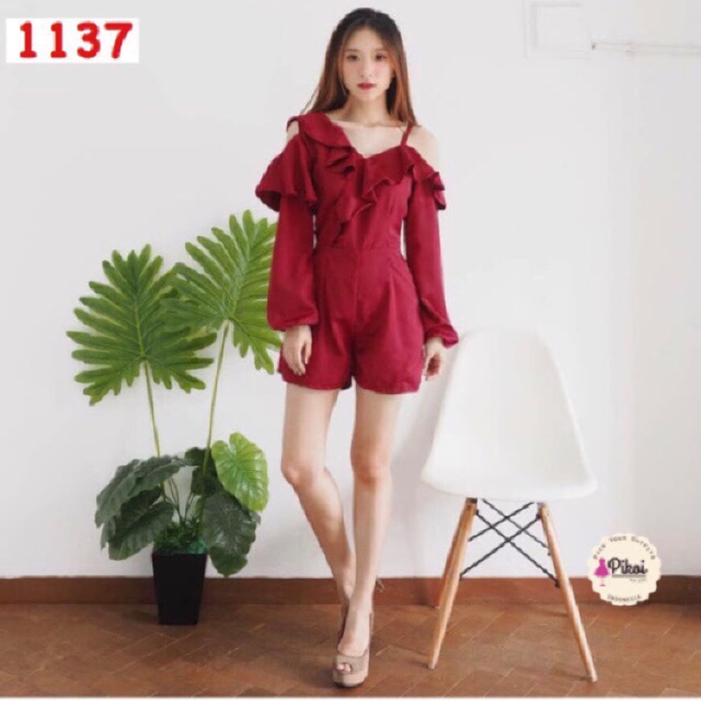 Jumpsuit murah / playsuit cantik / jumpsuit korea murah / jumpsuit zara / baju off shoulder 1137