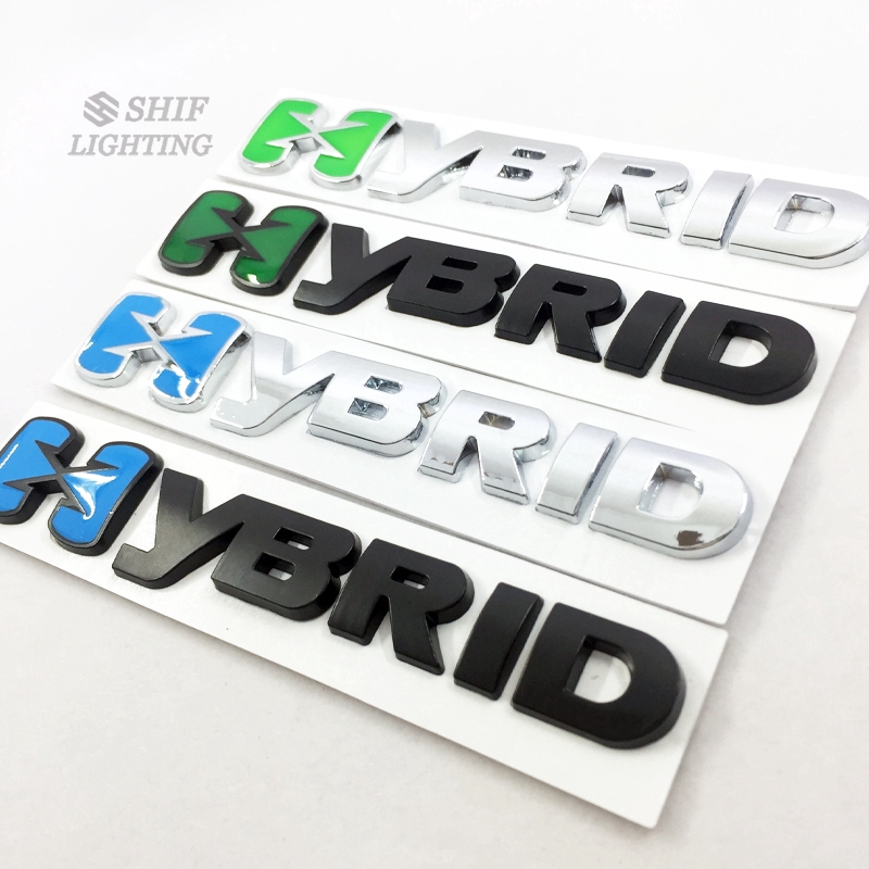 1Pc Stiker Emblem Logo HYBRID Bahan Metal Untuk Dekorasi Mobil