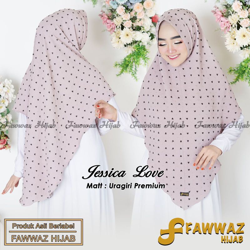 Khimar Jesica Love Uragiri two tone By Fawwaz Hijab jessica