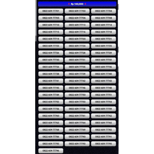 NOMOR CANTIK SIMPATI 0822 609 777XX