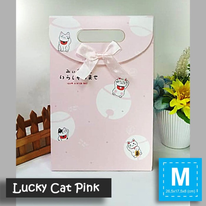 

Terlaris Paper Bag Motif / Tas Kertas Kado / Tas Ulang tahun - M LUCKY CAT