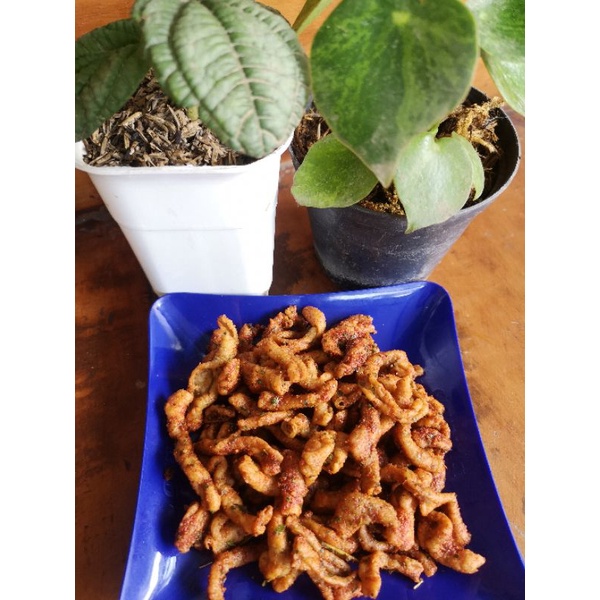 

KRIPIK USUS PEDAS DAUN JERUK 50GR( Level 2)