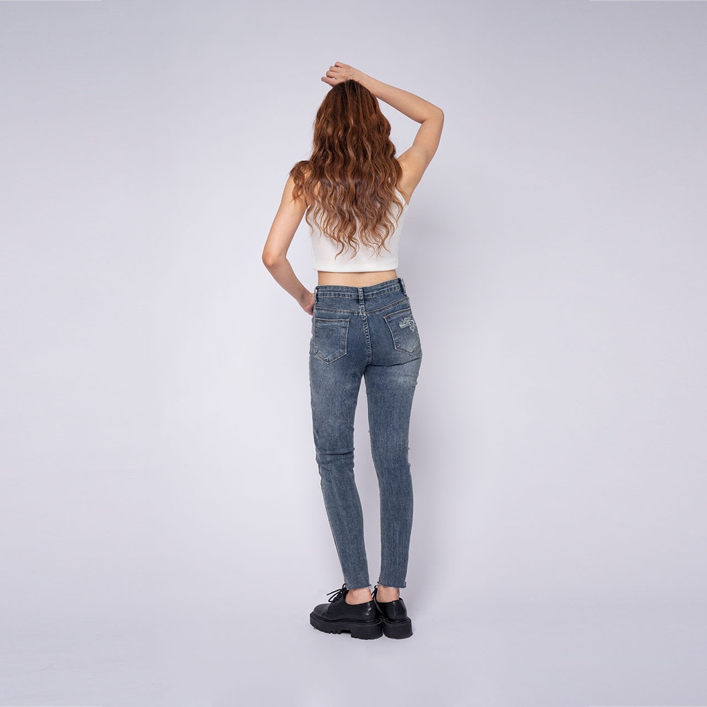 VIERLIN - Jeans 9125 - HIGH WAIST SKINNY RIPPED SOBEK MELAR STRECHT