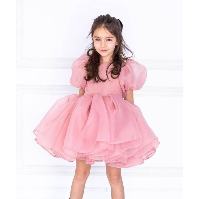 gaun anjelina organza mengembang dress bayi neychan