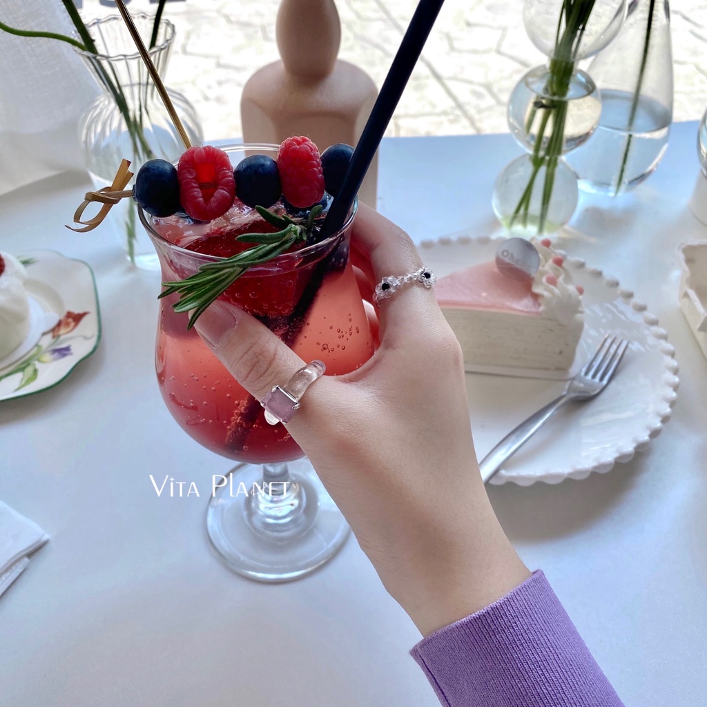 Korean Diamond Transparent Acrylic Rings Fashion Colorful Finger Ring Women Jewelry Accessories