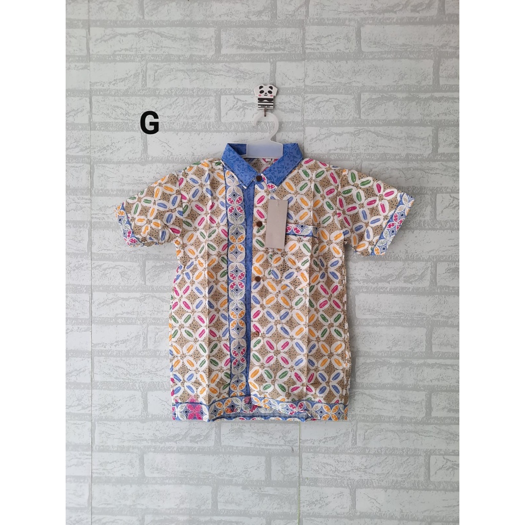 Seragam batik anak Kemeja batik Hem anak pria  motif kawung