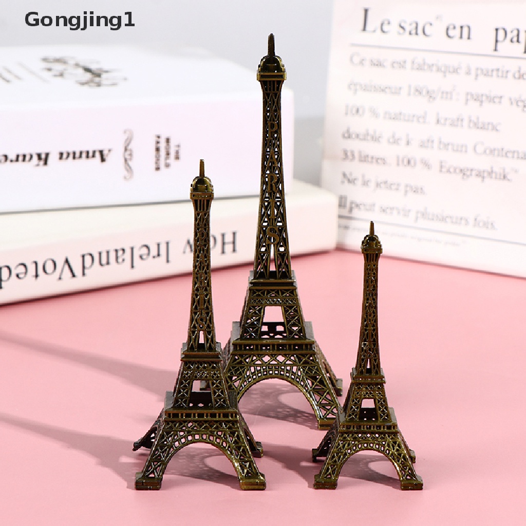 Gongjing1 Patung Model Menara Eiffel Paris Retro Bahan Metal Warna Perunggu Untuk Dekorasi Rumah