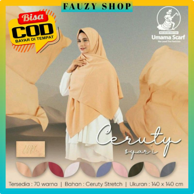 Jilbab Ceruty Syar'i Umama Scarf Hijab Square Syar'i Kerudung Jumbo / Hijab Syar'i Jumbo uk.140×140 