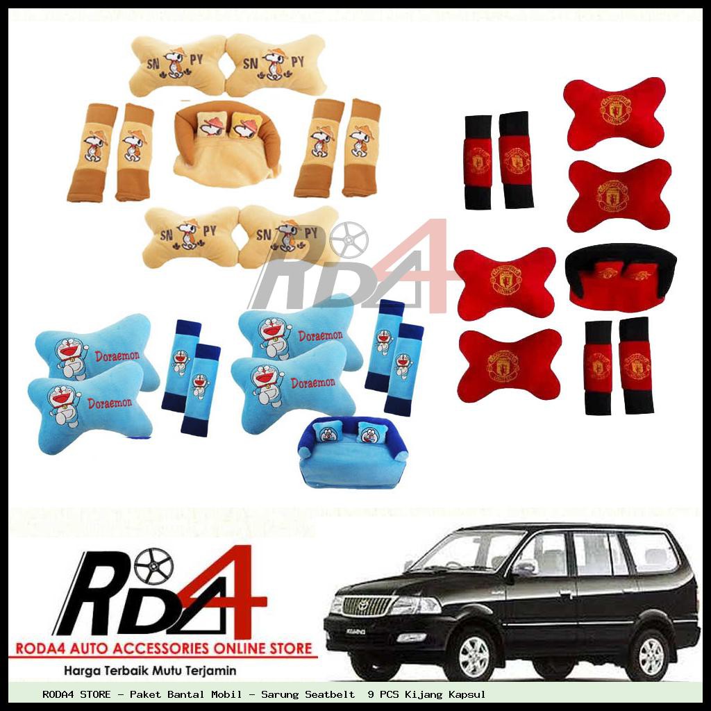 Paket Bantal Mobil - Sarung Seatbelt  9 PCS Kijang Kapsul