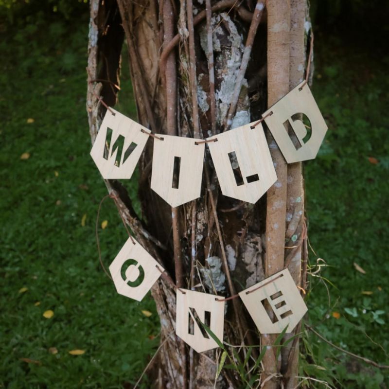 ALPHABET GARLAND  |   Dekorasi Kamar Nama Anak Kayu Wooden Bunting Custom