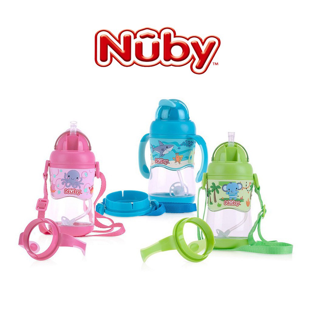 NUBY ACTIVE SIPEEZ 360 TRITAN FLIP IT WITH STRAW - Biru