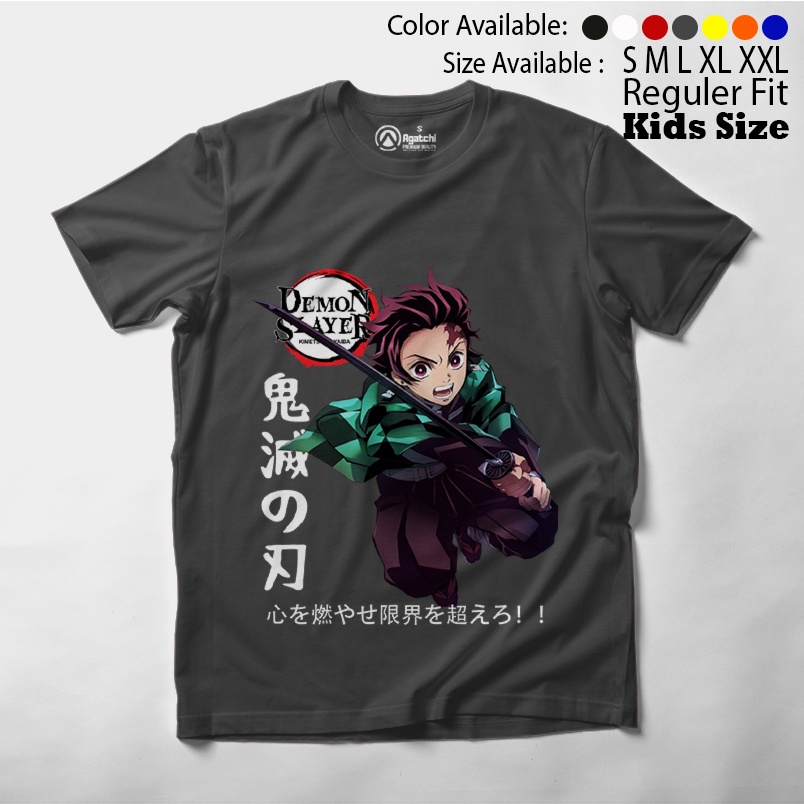 Tanjiro Kamado - Demon Slayer Kimetsu No Yaiba - Anime , Baju Anak / Kaos Atasan Anak / Kaos Distro Anak / Kids T Shirt