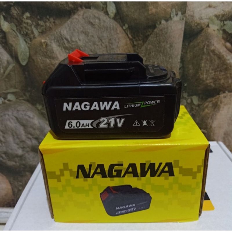 Baterai Batre Battery Mesin Bor Gerinda Cordless NAGAWA 21V 6 AH Socket Makita LXT JLD RYU 4ah 4.0Ah