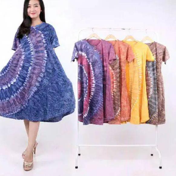 Ready Stock Daster payung GMTEX tlaga warna klok batik dada kancing bumil busui bahan adem murah mer