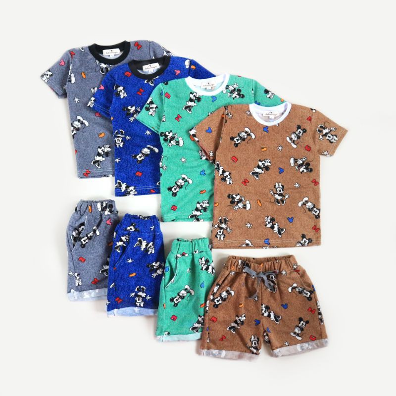 Setelan anak | Set baju anak | - MICKEY SET - 1-6y| Kaos setelan | Anak laki-laki | Anak Perempuan