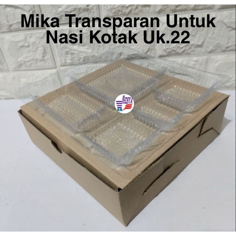 Mika nasi kotak 5 sekat uk 22 (10pcs)