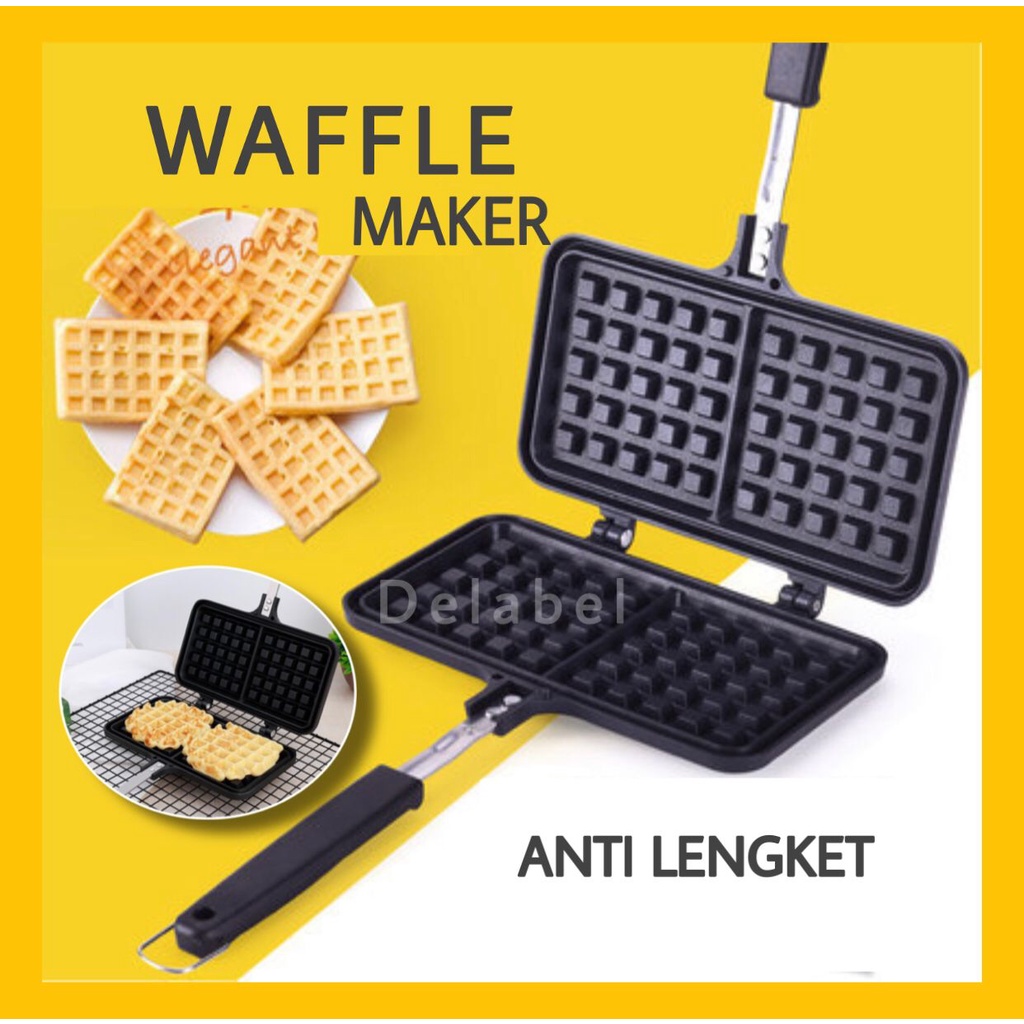 Cetakan Kue Waffle / Waffle Maker / Pembuat Kue Wafle Manual Anti Lengket