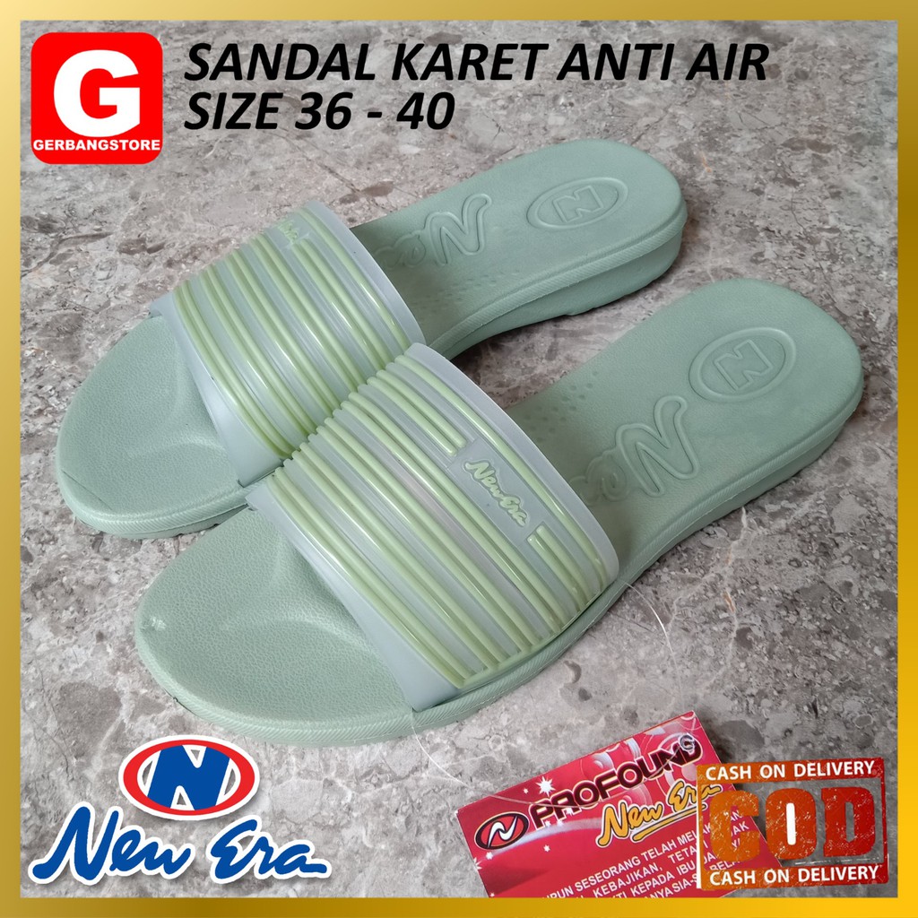 Sandal Karet Untuk Wanita / Cewek New Era Profound Size 36 Sampai 40 Anti Air { LBE 15989 BSR }