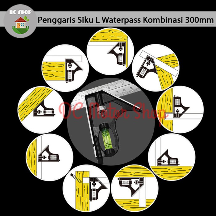 

Mantap Penggaris Siku L Kombinasi Waterpass Combination Square Ruler Sudut Gilaa!!!