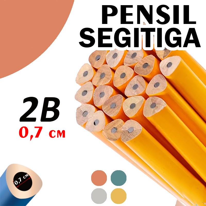 

Pensil Segitiga 2B Pensil Kayu Segitiga Triangular Pencil Triagonal Grip