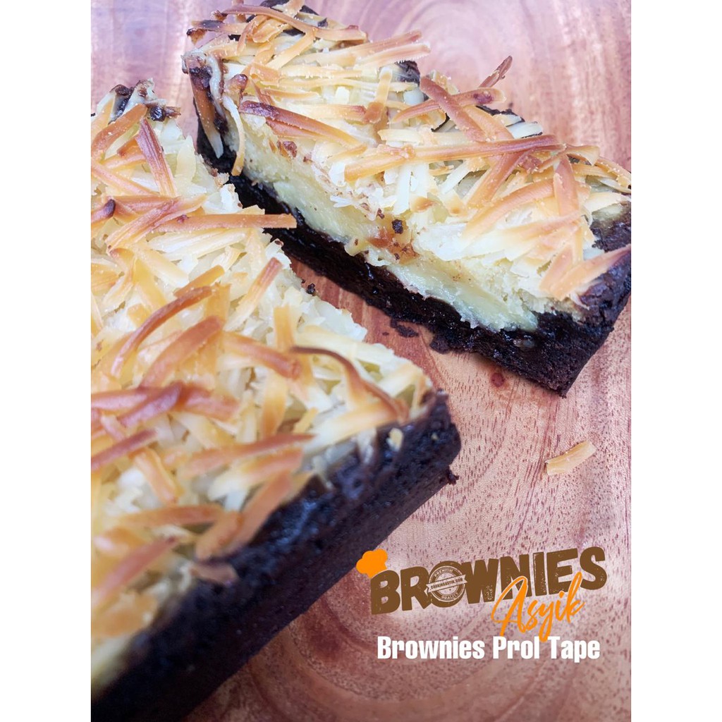 

Premium Fudgy Brownies Topping Prol Tape Keju - Brownies Asyik Size 20x10cm