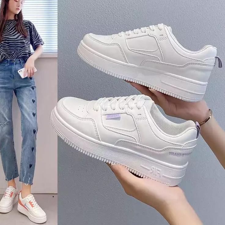 Tidak Diragukan.. Sepatu Sneakers 2022 Sepatu Wanita Korea Sepatu Putih SH01