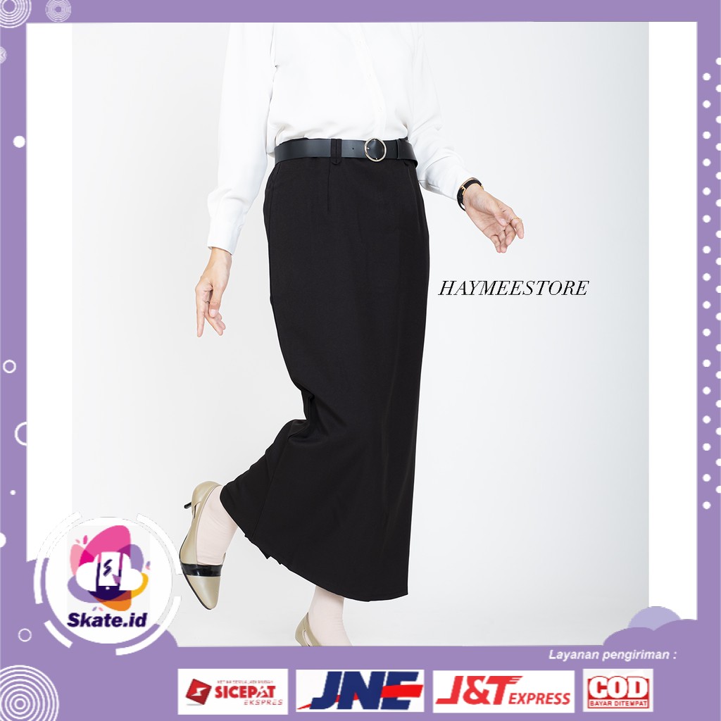 Rok Span Wiron Rok Kantor Biron Wanita Office Skirt Woman Formal Casual Fashion -Hitam
