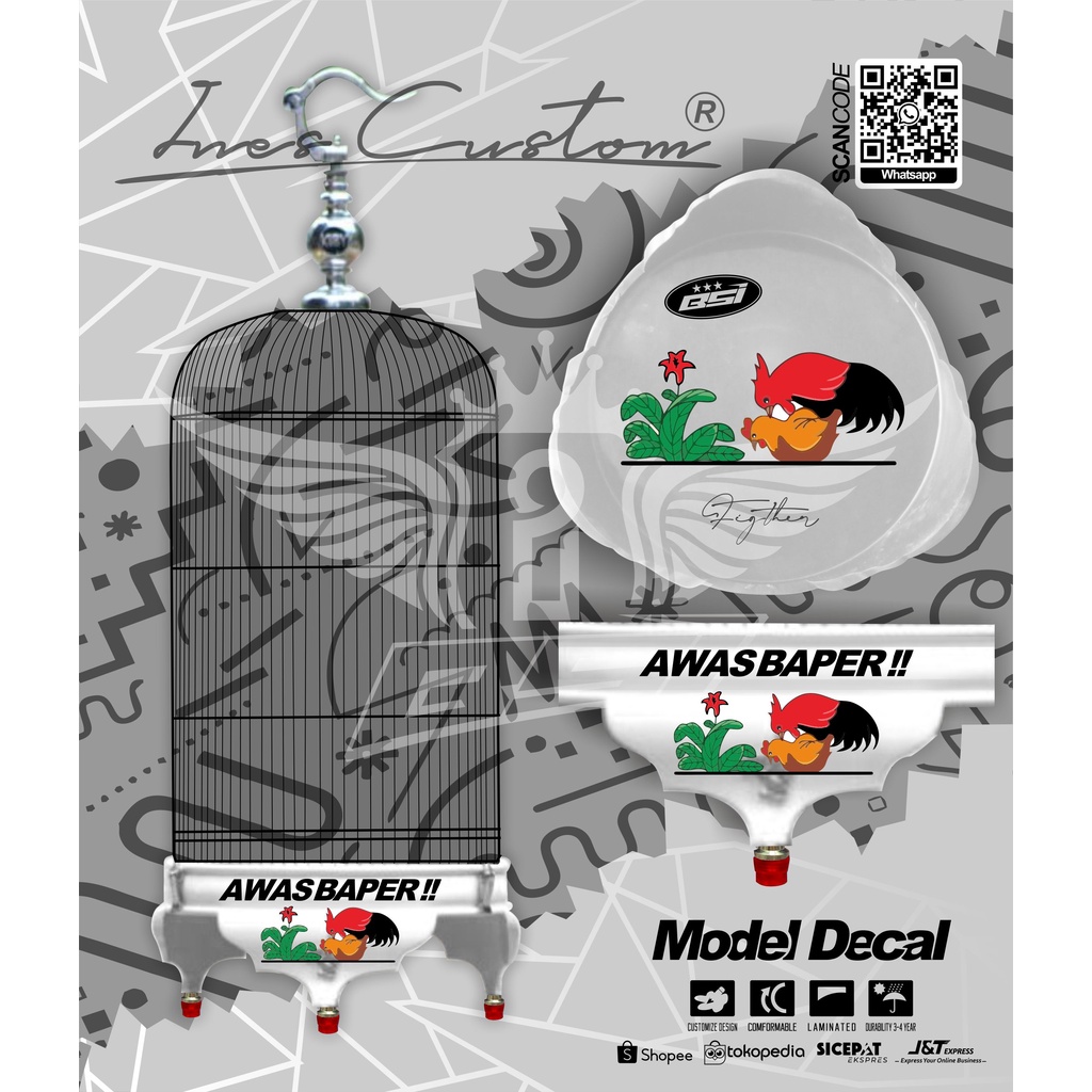 Decal tebok lovebird BISA CUSTOM