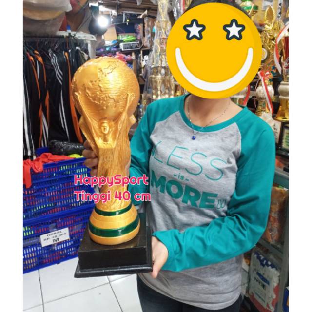 Piala trophy bola futsal word cup tinggi 40 cm