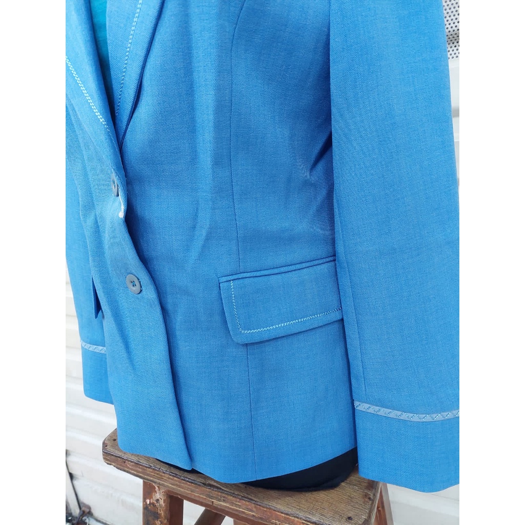 Atasan blazer kancing dua krah jas kode 013 warna benhur-biru laut-dongker