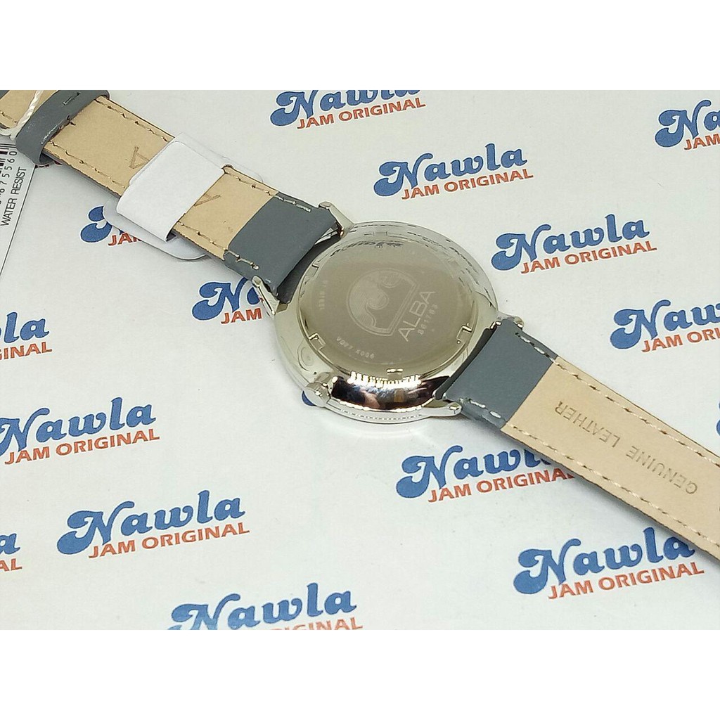 Alba Prestige A3A011X1 Silver Dial Grey Leather - Jam Tangan Pria A3A011