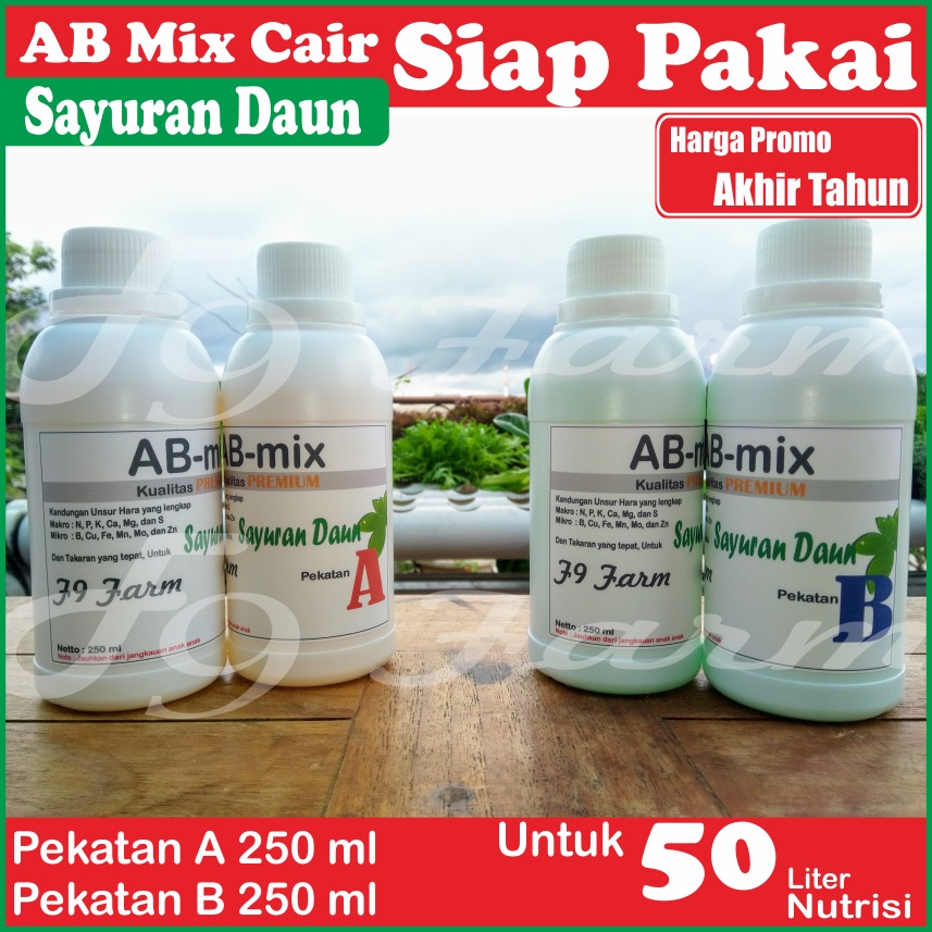 AB Mix 250 ml Cair Pupuk Nutrisi Hidroponik Sayuran Daun