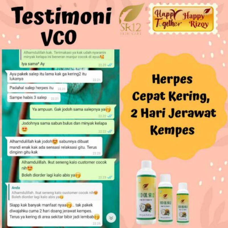 MINYAK VCO / VCO SR12 / MINYAK KELAPA ASLI / VIRGIN COCONUT OIL (VICO) SR12 Untuk Perawatan Kecantikan, memelihara Kesehatan dan untuk Pengobatan