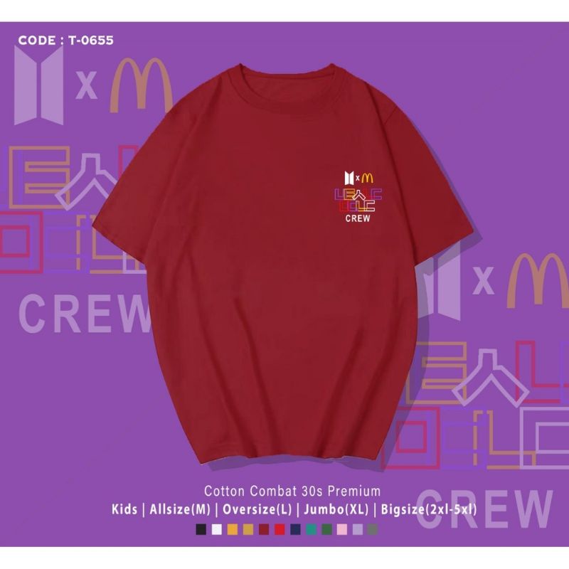 T-SHIRT/KAOS EDISI BTS MEAL CREW/UNISEX PREMIUN OVERSIZE