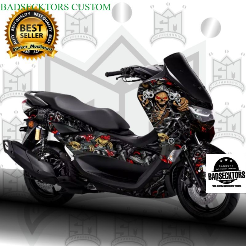Decal Sticker New Nmax 2020 Skull Hitam Full Body keren