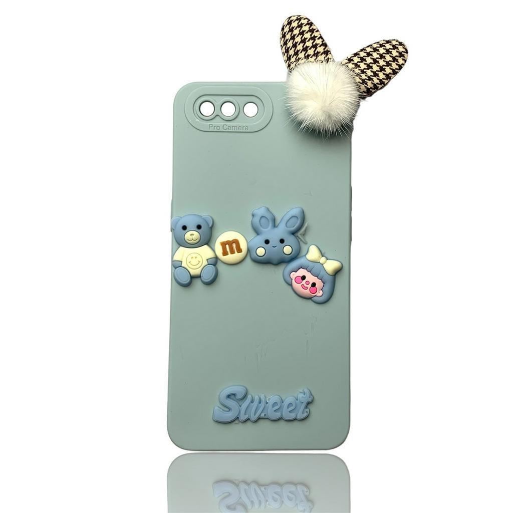 Softcase Candy dengan Boneka 3D untuk Oppo A3s - Sweetacase.id - Casing Lucu - Kesing Cewek - Casing Lembut - Case Bening - Lucu - Gemoy Transparan Bumper