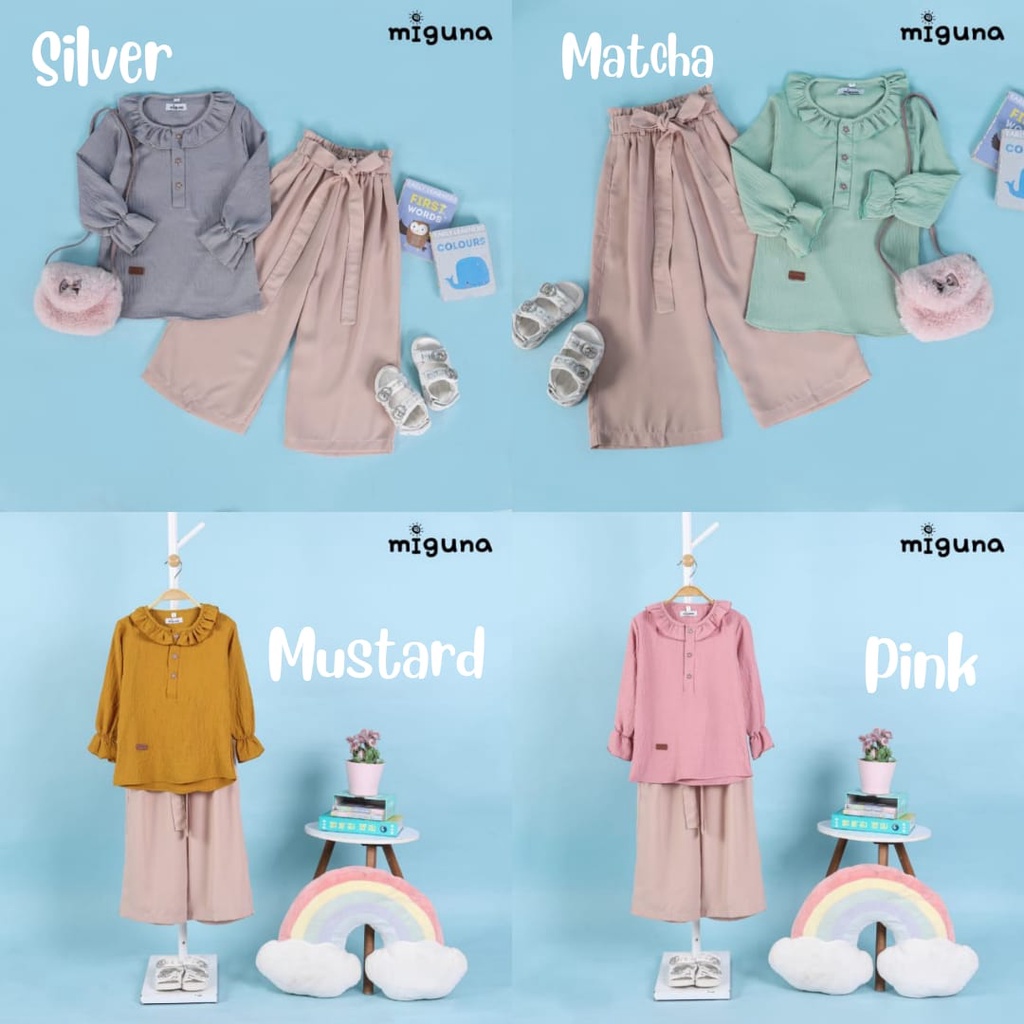 PAKAIAN SETELAN ANAK CELANA KULOT DAILY SET AIRA BY MIGUNA