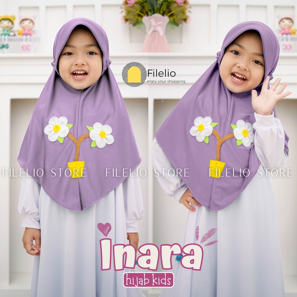 Kerudung Instan Anak Inara  Lucu / Jilbab Anak Bunga / Hijab Anak Lucu / Hijab Anak Paud / Kerudung Anak Bergo Murah / Kerudung Instan Anak Permpuan / Bergo Anak TK Jersey / Jilbab Jersey Anak / Jilbab Hijab Kerudung Anak Bergo Lucu Murah Kekinian Terbaru