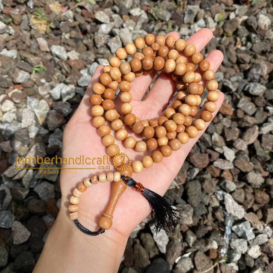 TASBIH KAYU CENDANA JAWA ORIGINAL 8MM DAN 10MM 99BUTIR