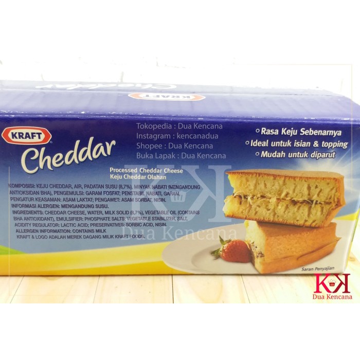 

Keju- Cheese Keju Cheddar Kraft 2 Kg Processed Cheddar Cheese -Keju.
