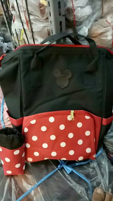 Tas ransel anelo Mickey mouse polkadot